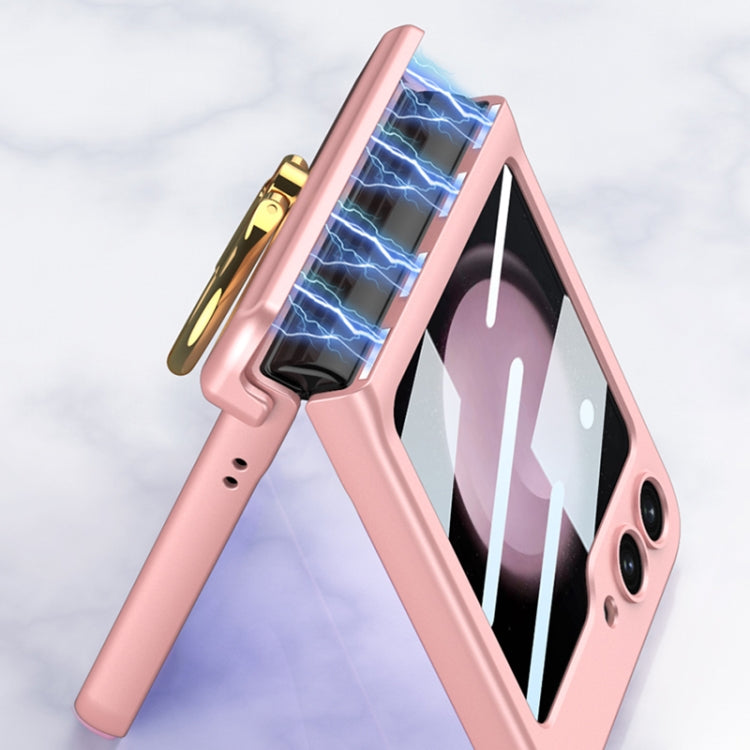 For Samsung Galaxy Z Flip5 GKK Integrated Magnetic Hinge Phone Case with Ring Holder(White) - free shipping - PMC TechLife - Order now!
