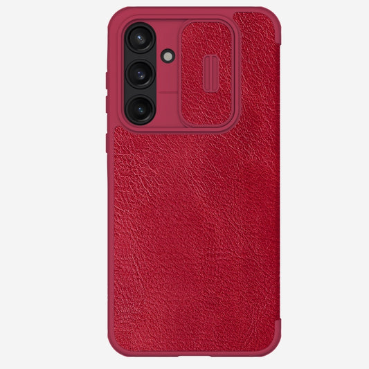 For Samsung Galaxy A55 NILLKIN QIN Series Pro Sliding Camera Cover Design Leather Phone Case(Red) - Galaxy Phone Cases by NILLKIN | Online Shopping South Africa | PMC Jewellery