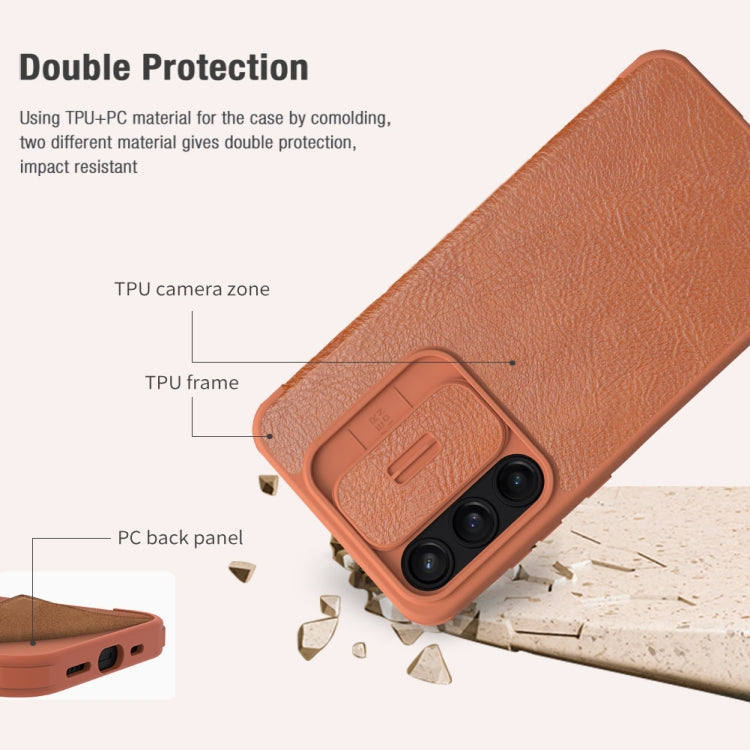 For Samsung Galaxy A55 NILLKIN QIN Series Pro Sliding Camera Cover Design Leather Phone Case(Red) - Galaxy Phone Cases by NILLKIN | Online Shopping South Africa | PMC Jewellery