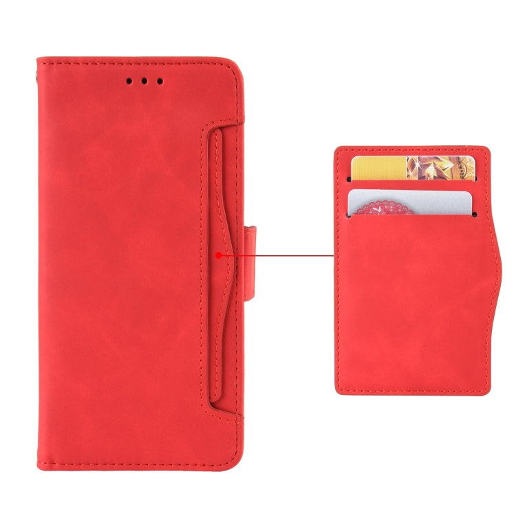 For iPhone 15 Pro Max Skin Feel Calf Texture Card Slots Leather Phone Case(Red) - iPhone 15 Pro Max Cases by PMC TechLife | Online Shopping South Africa | PMC TechLife | Buy Now Pay Later Mobicred