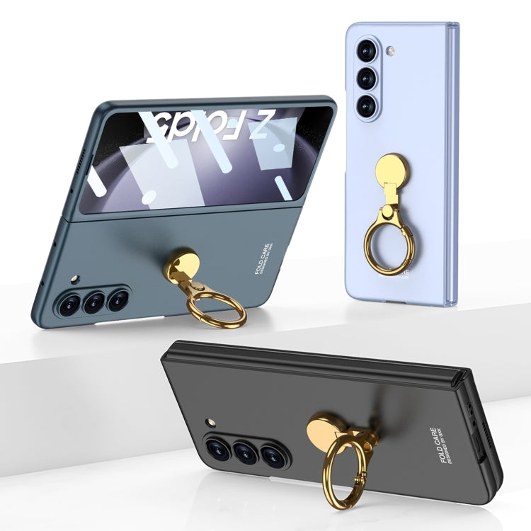 For Samsung Galaxy Z Fold5 GKK Ultra-thin Triaxial Ring Holder PC Phone Case(Silver) - free shipping - PMC TechLife - Order now!