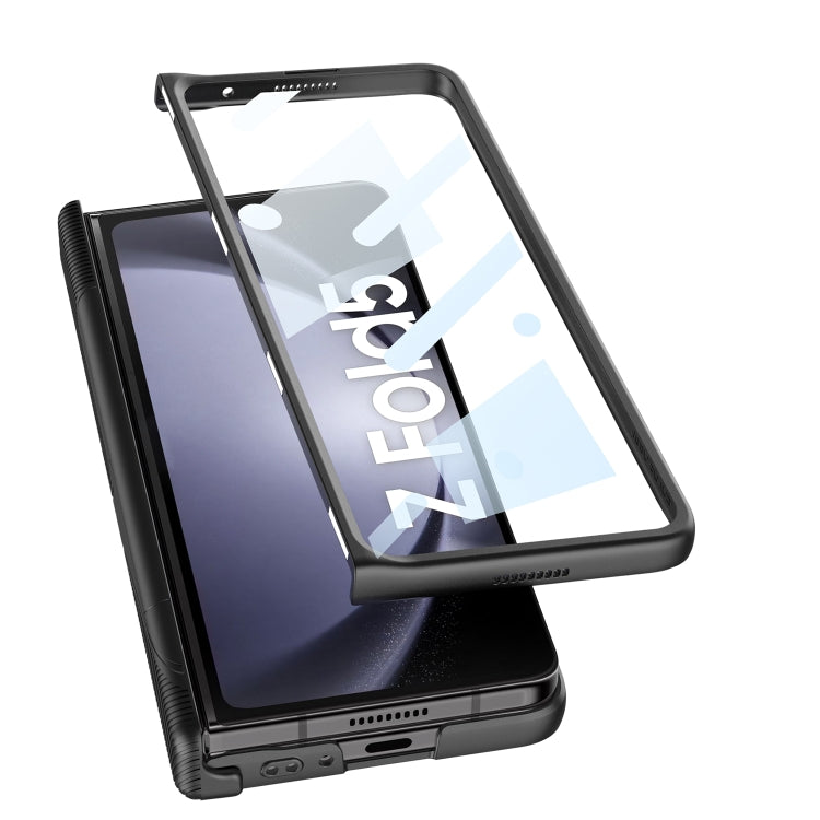 For Samsung Galaxy Z Fold5 GKK Integrated Magnetic Armor Flip Phone Case with Holder(Black) - Galaxy Z Fold5 Cases by GKK | Online Shopping South Africa | PMC TechLife