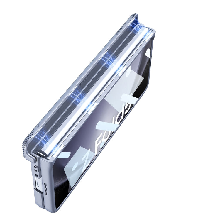 For Samsung Galaxy Z Fold5 GKK Integrated Magnetic Armor Flip Phone Case with Holder(Light Blue) - Galaxy Z Fold5 Cases by GKK | Online Shopping South Africa | PMC TechLife | Buy Now Pay Later Mobicred
