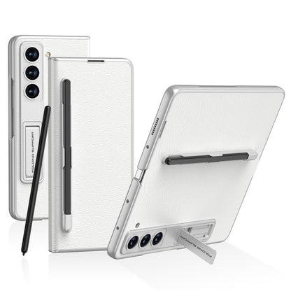 For Samsung Galaxy Z Fold5 GKK Flip Leather All-Inclusive Phone Case with Pen Holder(Silver) - Galaxy Z Fold5 Cases by GKK | Online Shopping South Africa | PMC Jewellery | Buy Now Pay Later Mobicred