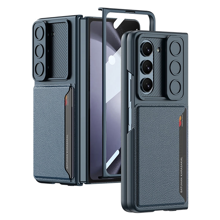 For Samsung Galaxy Z Fold5 GKK Integrated Ultra-thin Sliding Window Folding Phone Case with Card Holder(Green) - free shipping - PMC TechLife - Order now!