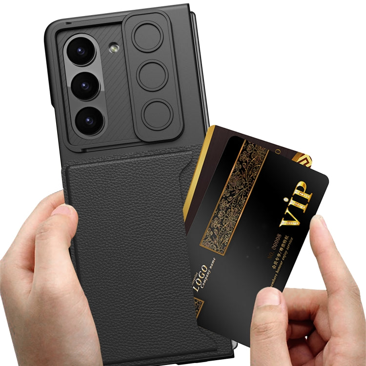 For Samsung Galaxy Z Fold5 GKK Integrated Ultra-thin Sliding Window Folding Phone Case with Card Holder(Light Blue) - free shipping - PMC TechLife - Order now!