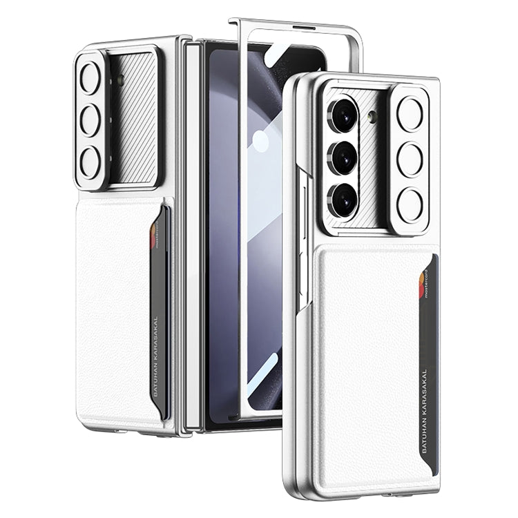 For Samsung Galaxy Z Fold5 GKK Integrated Ultra-thin Sliding Window Folding Phone Case with Card Holder(Silver) - free shipping - PMC TechLife - Order now!