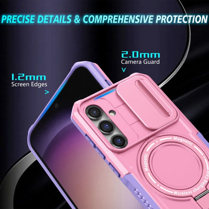 For Samsung Galaxy S23 FE 5G Sliding Camshield Magsafe Holder TPU Hybrid PC Phone Case(Purple Pink) - Galaxy S23 FE 5G Cases by PMC Jewellery | Online Shopping South Africa | PMC Jewellery