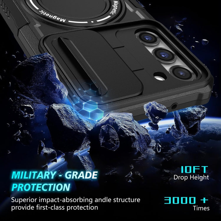 For Samsung Galaxy S23+ 5G Sliding Camshield Magsafe Holder TPU Hybrid PC Phone Case(Black) - Galaxy S23+ 5G Cases by PMC TechLife | Online Shopping South Africa | PMC TechLife | Buy Now Pay Later Mobicred
