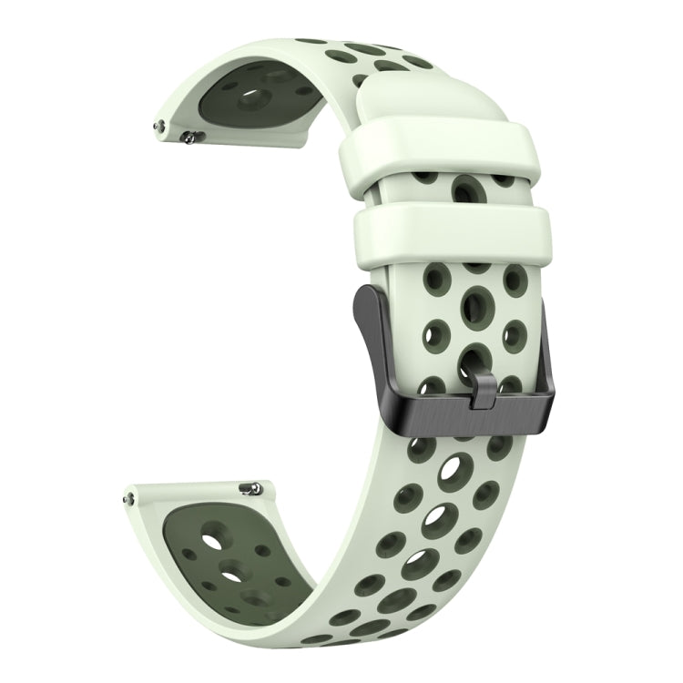 For Huawei Watch 4 Two Color Round Hole Silicone Watch Band(Mint Green) - Watch Bands by PMC TechLife | Online Shopping South Africa | PMC TechLife