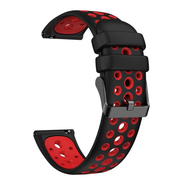 For Huawei Watch 4 Two Color Round Hole Silicone Watch Band(Black Red) - Watch Bands by PMC TechLife | Online Shopping South Africa | PMC TechLife
