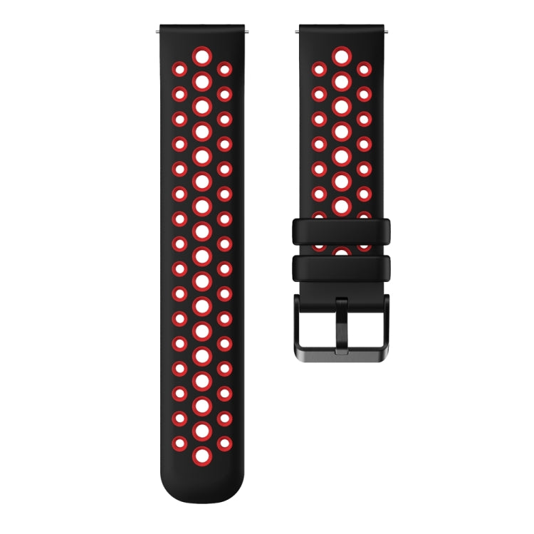 For Huawei Watch 4 Two Color Round Hole Silicone Watch Band(Black Red) - Watch Bands by PMC TechLife | Online Shopping South Africa | PMC TechLife