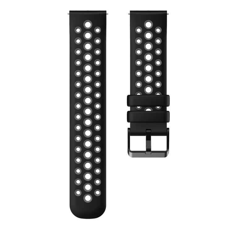 For Huawei Watch 4 Two Color Round Hole Silicone Watch Band(Black Grey) - Watch Bands by PMC TechLife | Online Shopping South Africa | PMC TechLife
