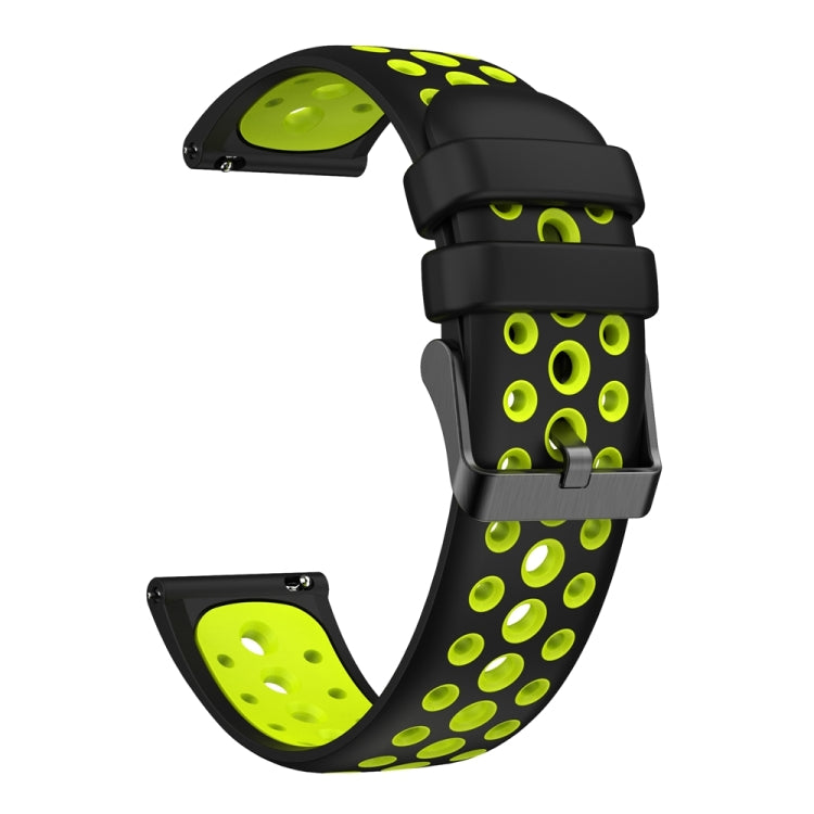 For Huawei Watch 4 Two Color Round Hole Silicone Watch Band(Black Green) - Watch Bands by PMC TechLife | Online Shopping South Africa | PMC TechLife