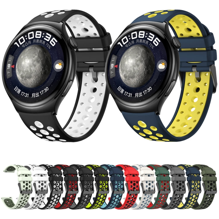 For Huawei Watch 4 Two Color Round Hole Silicone Watch Band(Graphite Grey) - free shipping - PMC TechLife - Order now!