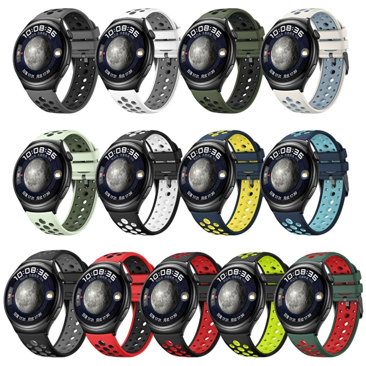 For Huawei Watch 4 Two Color Round Hole Silicone Watch Band(Graphite Grey) - free shipping - PMC TechLife - Order now!