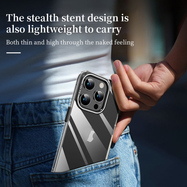 For iPhone 15 Pro Max SULADA PC + Aluminum Alloy Lens Holder Phone Case(Silver) - iPhone 15 Pro Max Cases by SULADA | Online Shopping South Africa | PMC TechLife | Buy Now Pay Later Mobicred