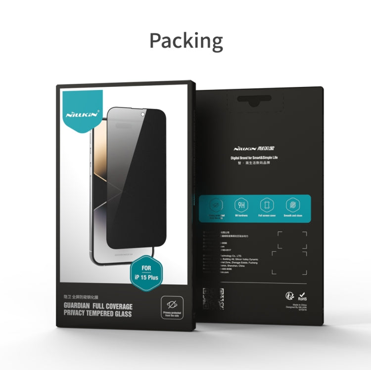 For iPhone 15 Plus NILLKIN Guardian Full Coverage Privacy Tempered Glass Film - iPhone 15 Plus Tempered Glass by NILLKIN | Online Shopping South Africa | PMC TechLife | Buy Now Pay Later Mobicred