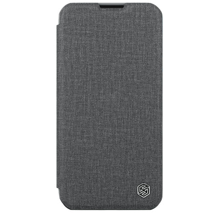 For iPhone 15 Pro Max NILLKIN QIN Series Pro Fabric Textured Leather Phone Case(Grey) - iPhone 15 Pro Max Cases by NILLKIN | Online Shopping South Africa | PMC Jewellery