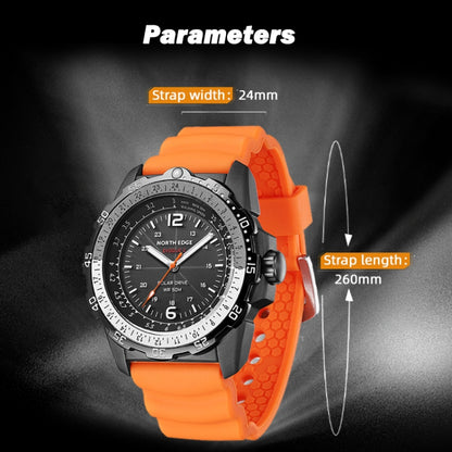 NORTH EDGE EVOQUE2 Outdoor Waterproof Solar Charging Sports Watch(Orange) - Sport Watches by NORTH EDGE | Online Shopping South Africa | PMC Jewellery