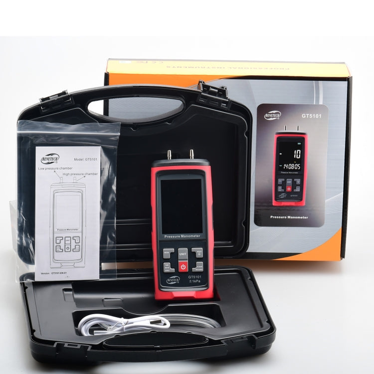 BENETECH GT5101 LCD Display Differential Pressure Meter, Specification:2KPa - free shipping - PMC TechLife - Order now!