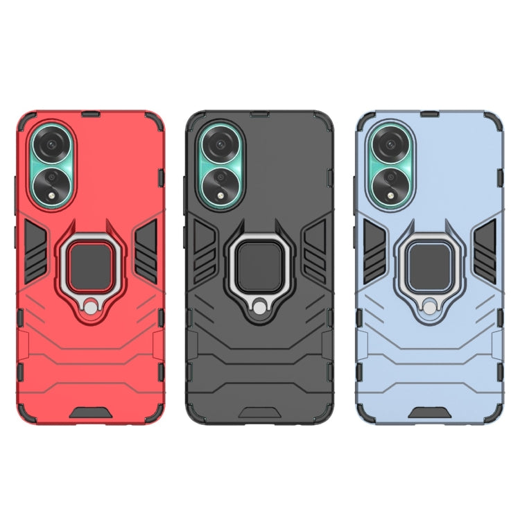 For OPPO A78 4G Shockproof PC + TPU Holder Phone Case(Black) - OPPO Cases by PMC TechLife | Online Shopping South Africa | PMC TechLife | Buy Now Pay Later Mobicred