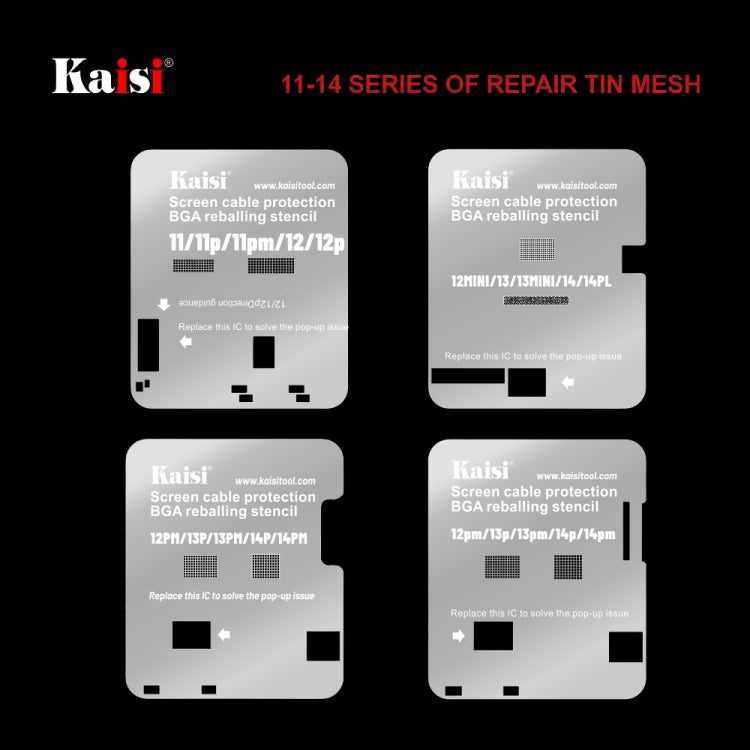 Kaisi LCD Screen IC BGA Reballing Stencil for iPhone 11 to 14 Pro Max - BGA Stencils by Kaisi | Online Shopping South Africa | PMC Jewellery