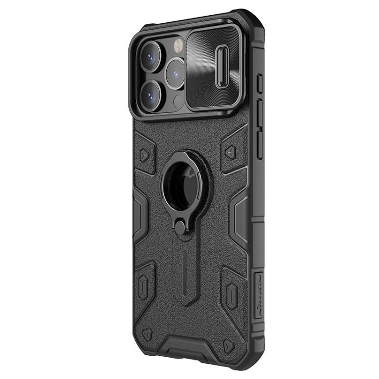 For iPhone 15 Pro NILLKIN Shockproof CamShield Armor Protective Case with Invisible Ring Holder(Black) - iPhone 15 Pro Cases by NILLKIN | Online Shopping South Africa | PMC TechLife | Buy Now Pay Later Mobicred