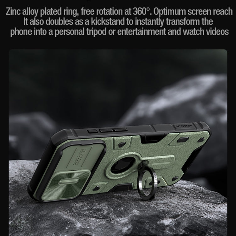 For iPhone 15 Pro NILLKIN Shockproof CamShield Armor Protective Case with Invisible Ring Holder(Black) - iPhone 15 Pro Cases by NILLKIN | Online Shopping South Africa | PMC TechLife | Buy Now Pay Later Mobicred