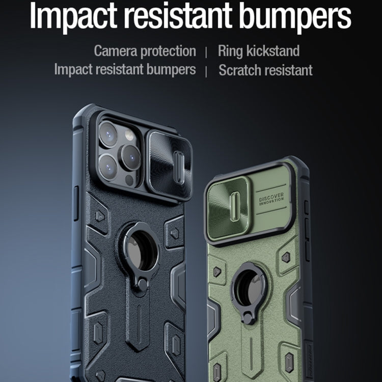 For iPhone 15 Pro NILLKIN Shockproof CamShield Armor Protective Case with Invisible Ring Holder(Black) - iPhone 15 Pro Cases by NILLKIN | Online Shopping South Africa | PMC TechLife | Buy Now Pay Later Mobicred