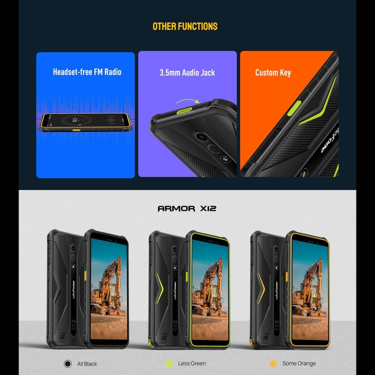 Ulefone Armor X12, 3GB+32GB, Rugged Phone, Face Unlock, 5.45 inch Android 13 Go MediaTek Helio A22 Quad Core, Network: 4G, NFC(All Black) - Ulefone by Ulefone | Online Shopping South Africa | PMC Jewellery | Buy Now Pay Later Mobicred