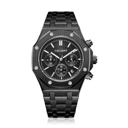 CAGARNY 6835 Men Simple Quartz Steel Band Watch(Black) - Metal Strap Watches by CAGARNY | Online Shopping South Africa | PMC Jewellery | Buy Now Pay Later Mobicred