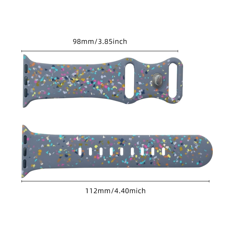 For Apple Watch Serie 5 40mm Floral Silicone Watch Band(Grey) - Watch Bands by PMC TechLife | Online Shopping South Africa | PMC TechLife