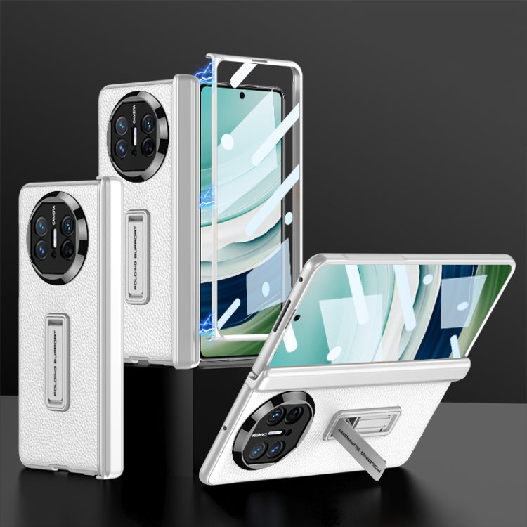 For Huawei Mate X5 GKK Magnetic Hinge Flip Leather Phone Case with Holder(Silver) - Huawei Cases by GKK | Online Shopping South Africa | PMC TechLife | Buy Now Pay Later Mobicred