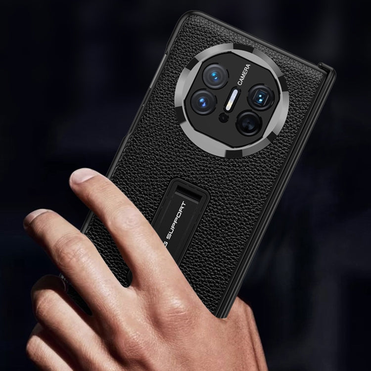 For Huawei Mate X5 GKK Magnetic Hinge Flip Leather Phone Case with Holder(Carbon Fiber) - Huawei Cases by GKK | Online Shopping South Africa | PMC TechLife | Buy Now Pay Later Mobicred