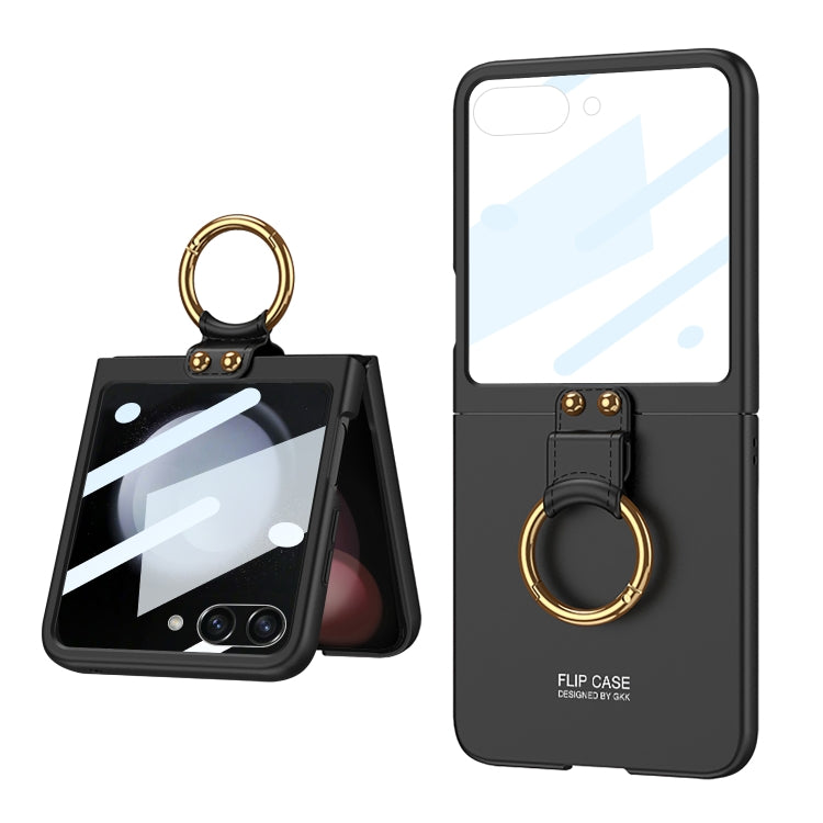 For Samsung Galaxy Z Flip5 GKK Integrated Ultra-thin PC Ring Holder Phone Case(Black) - Galaxy Z Flip5 Cases by GKK | Online Shopping South Africa | PMC TechLife | Buy Now Pay Later Mobicred
