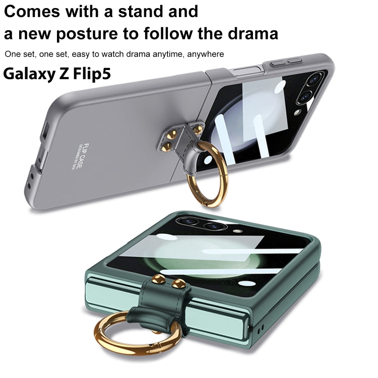For Samsung Galaxy Z Flip5 GKK Integrated Ultra-thin PC Ring Holder Phone Case(Black) - Galaxy Z Flip5 Cases by GKK | Online Shopping South Africa | PMC TechLife | Buy Now Pay Later Mobicred