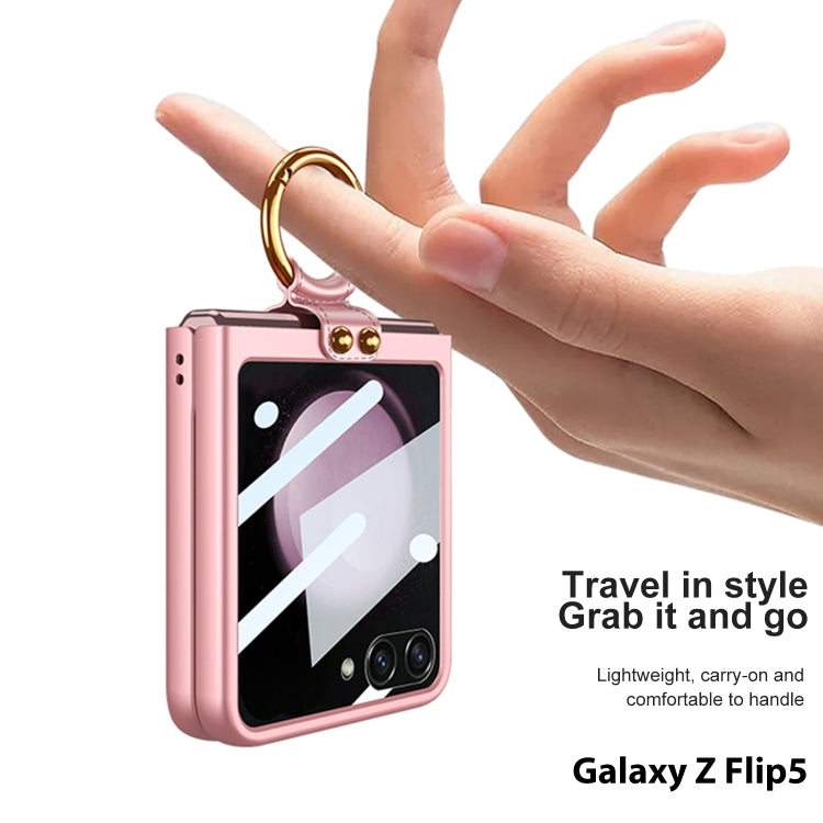 For Samsung Galaxy Z Flip5 GKK Integrated Ultra-thin PC Ring Holder Phone Case(Black) - Galaxy Z Flip5 Cases by GKK | Online Shopping South Africa | PMC TechLife | Buy Now Pay Later Mobicred