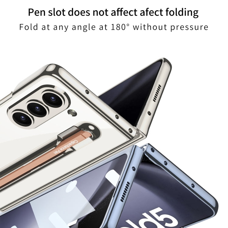 For Samsung Galaxy Z Fold5 5G GKK Integrated PC Phone Case with Pen Slot, No Include Pen(Silver) - Galaxy Z Fold5 Cases by GKK | Online Shopping South Africa | PMC TechLife | Buy Now Pay Later Mobicred