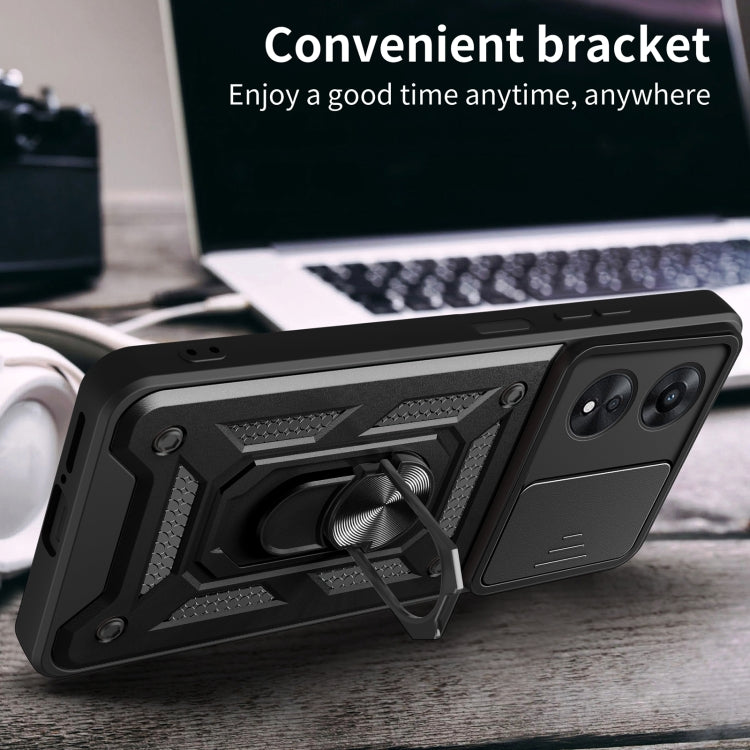 For OPPO A58 4G Global Sliding Camera Cover Design TPU+PC Phone Case(Black) - free shipping - PMC TechLife - Order now!