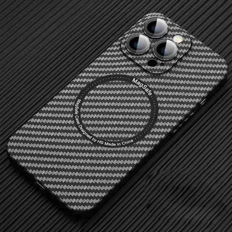 For iPhone 13 Pro MagSafe Magnetic PC Carbon Fiber Phone Case with Lens Film(Black) - iPhone 13 Pro Cases by PMC TechLife | Online Shopping South Africa | PMC TechLife | Buy Now Pay Later Mobicred