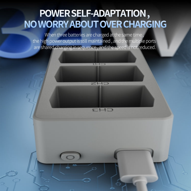 For DJI Mini 4 Pro / Mini 3/ Mini 3 Pro STARTRC 3 in 1 Charging Butler Battery Charger with Screen(Grey) - free shipping - PMC TechLife - Order now!
