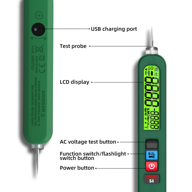 BSIDE S4 AC Voltage Induction Charging Smart Pen(Extra Sharp Nib) - Current & Voltage Tester by BSIDE | Online Shopping South Africa | PMC Jewellery | Buy Now Pay Later Mobicred