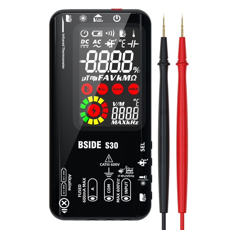 BSIDE S30 Smart Color Screen Infrared Temperature Measurement Multimeter(Black) - free shipping - PMC TechLife - Order now!