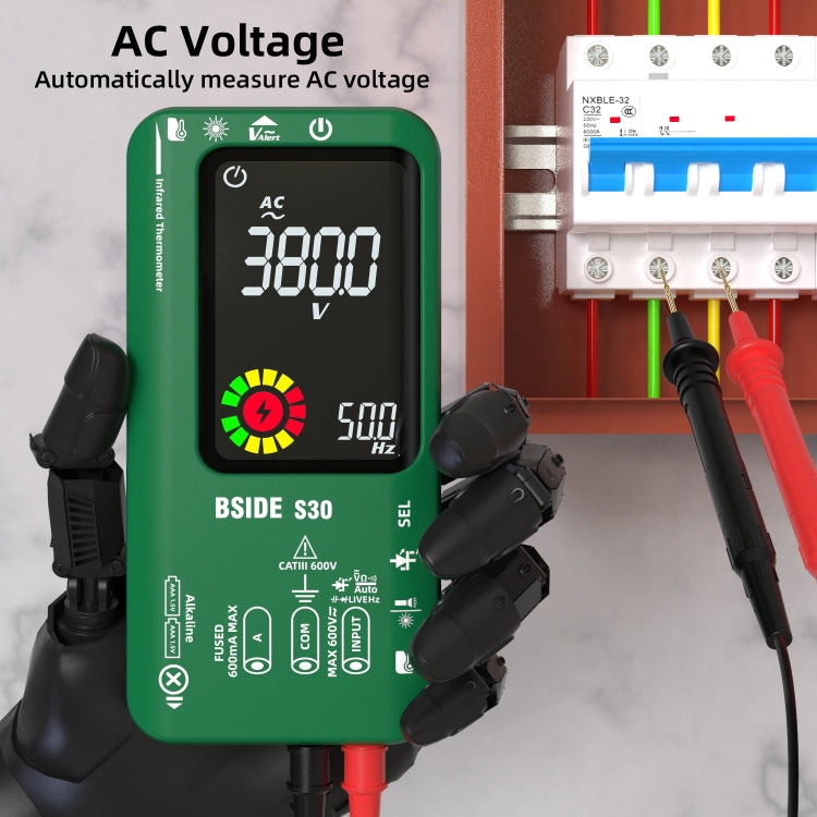 BSIDE S30 Smart Color Screen Infrared Temperature Measurement Multimeter(Green) - free shipping - PMC TechLife - Order now!