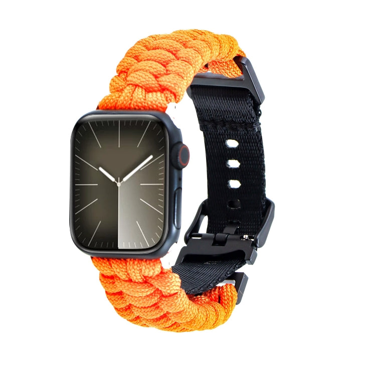 For Apple Watch SE 40mm Paracord Plain Braided Webbing Buckle Watch Band(Orange) - free shipping - PMC TechLife - Order now!