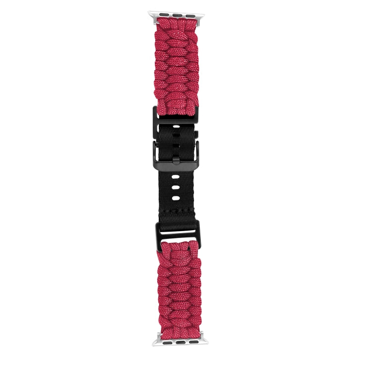 For Apple Watch SE 44mm Paracord Plain Braided Webbing Buckle Watch Band(Red) - free shipping - PMC TechLife - Order now!