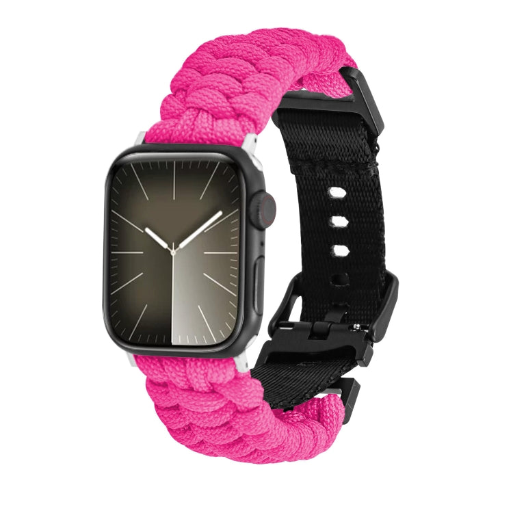 For Apple Watch SE 44mm Paracord Plain Braided Webbing Buckle Watch Band(Red) - free shipping - PMC TechLife - Order now!
