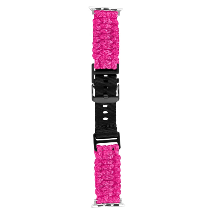 For Apple Watch SE 44mm Paracord Plain Braided Webbing Buckle Watch Band(Red) - free shipping - PMC TechLife - Order now!