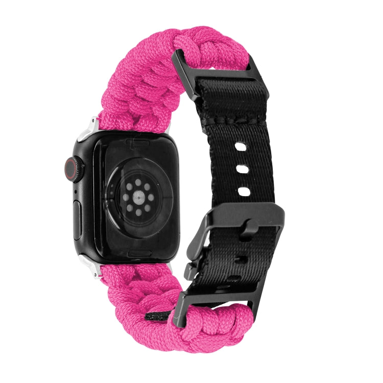 For Apple Watch SE 44mm Paracord Plain Braided Webbing Buckle Watch Band(Red) - free shipping - PMC TechLife - Order now!